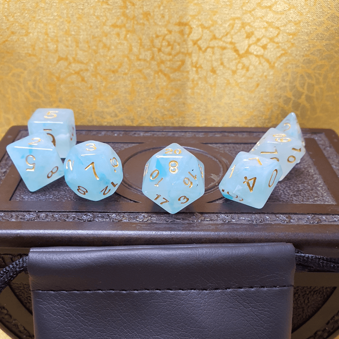 Infinite Fort - Aquamarine D&D Acrylic Dice Set
