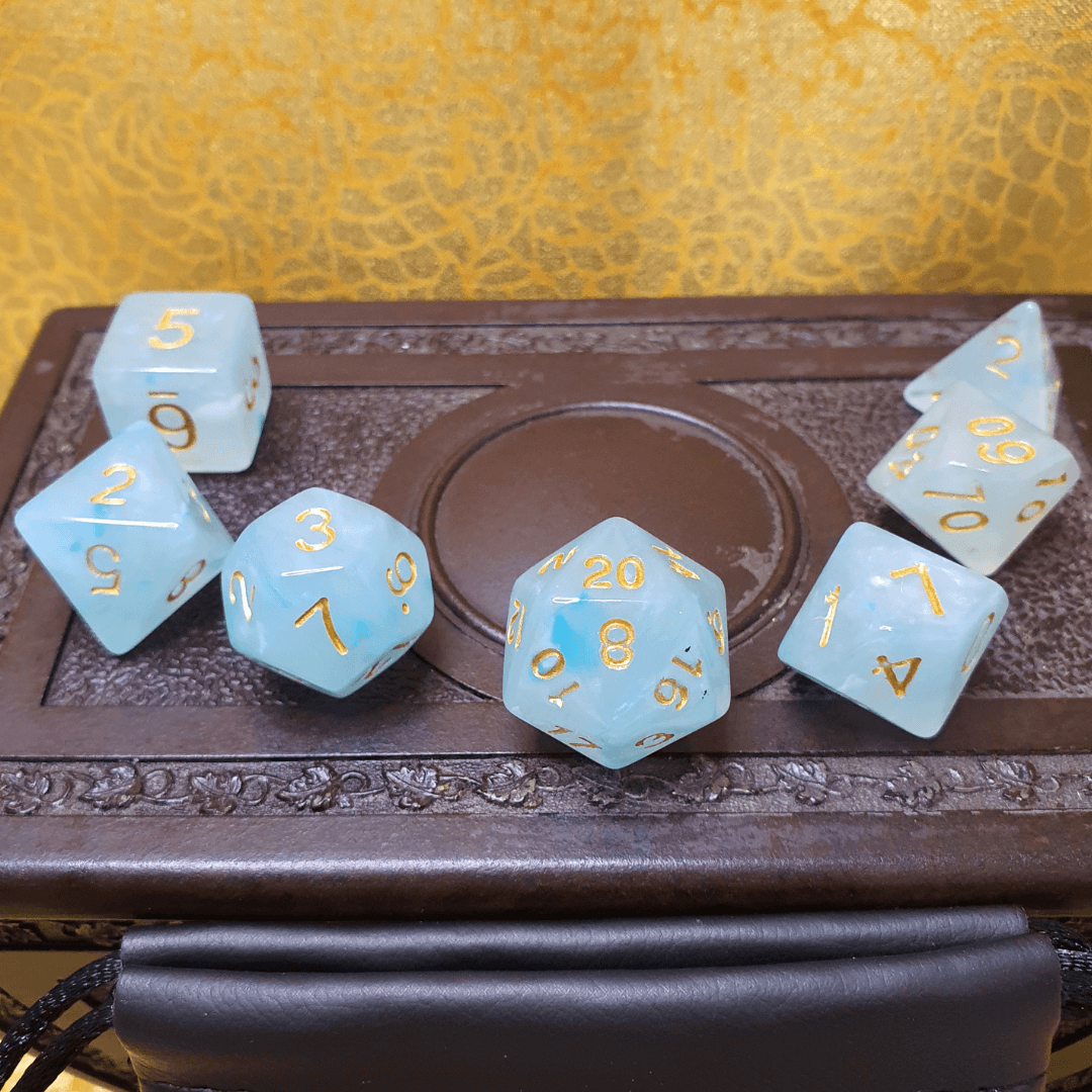 Infinite Fort - Aquamarine D&D Acrylic Dice Set