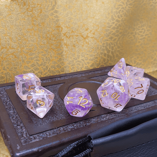 Infinite Fort - Lavender Marble D&D Acrylic Dice Set