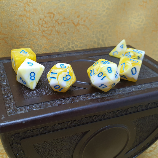 Infinite Fort - Banana Marble D&D Acrylic Dice Set