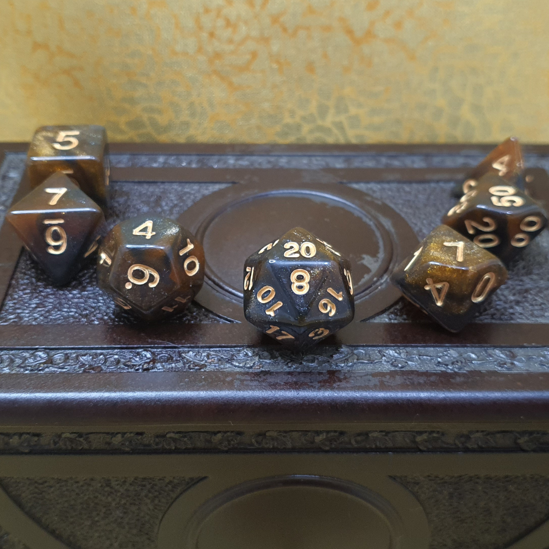 Infinite Fort - Burnt Nebula D&D Acrylic Dice Set