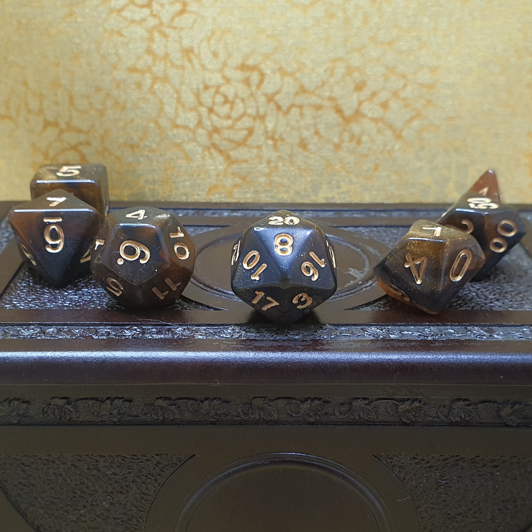 Infinite Fort - Burnt Nebula D&D Acrylic Dice Set