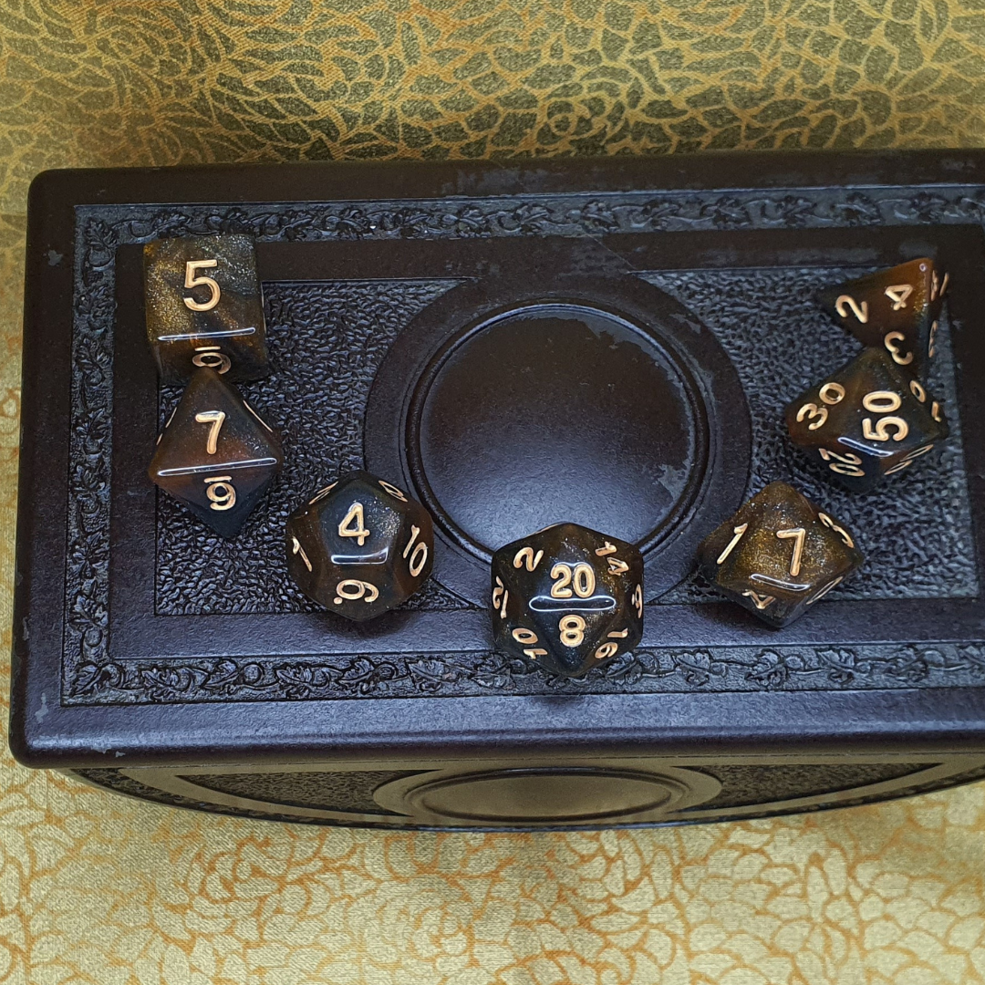 Infinite Fort - Burnt Nebula D&D Acrylic Dice Set