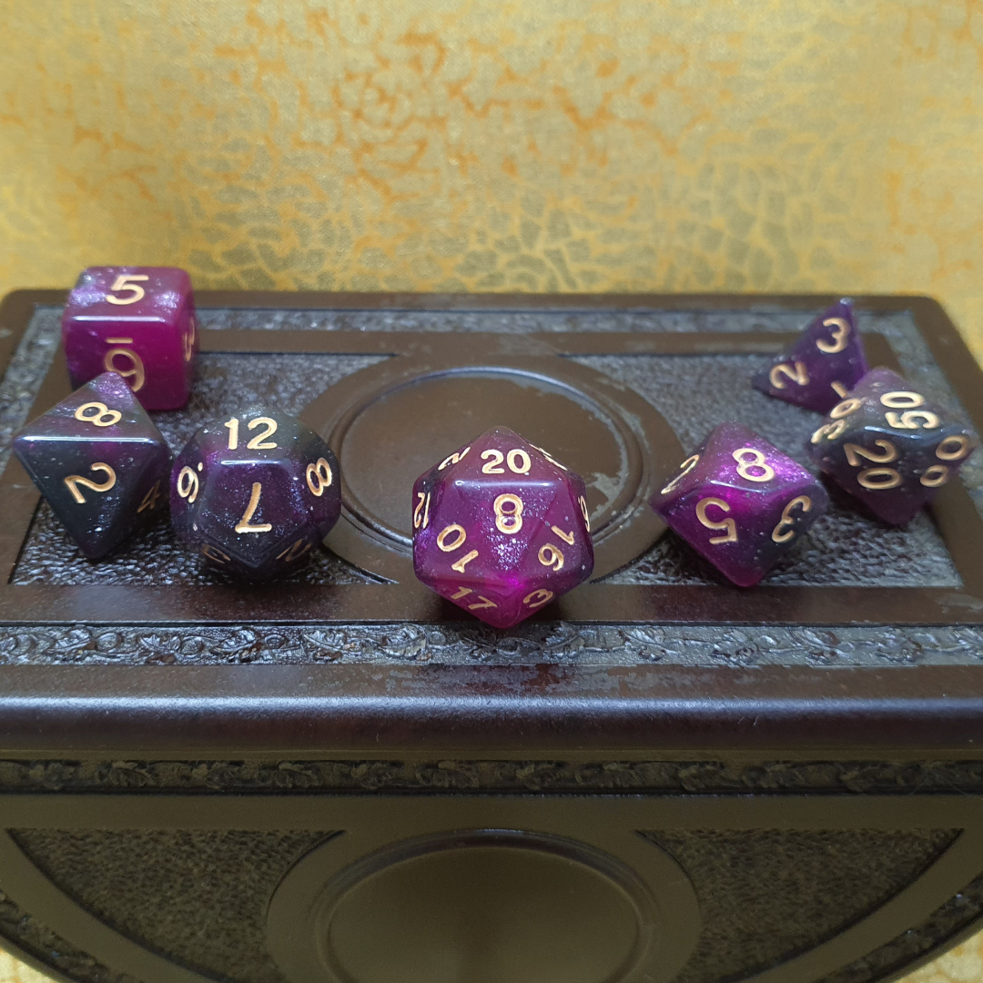 Infinite Fort - Dark Nebula D&D Acrylic Dice Set