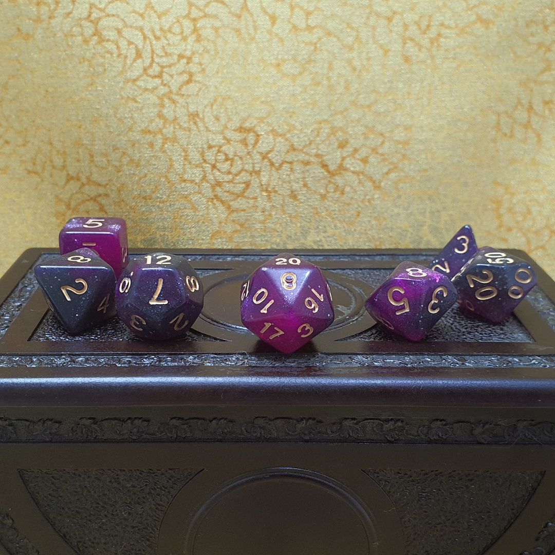 Infinite Fort - Dark Nebula D&D Acrylic Dice Set