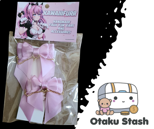 Kawaiiifurr - Pink Blossom Bow Clips (pair)